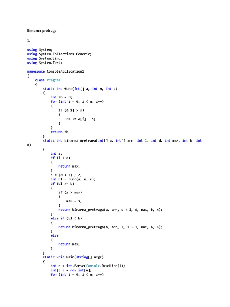 Binary search algorithm C | PDF | Computer Programming | Software ...