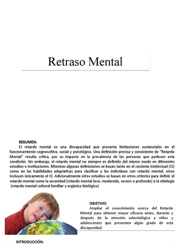 Retardo Mental Odontopediatria | PDF | Discapacidad intelectual ...