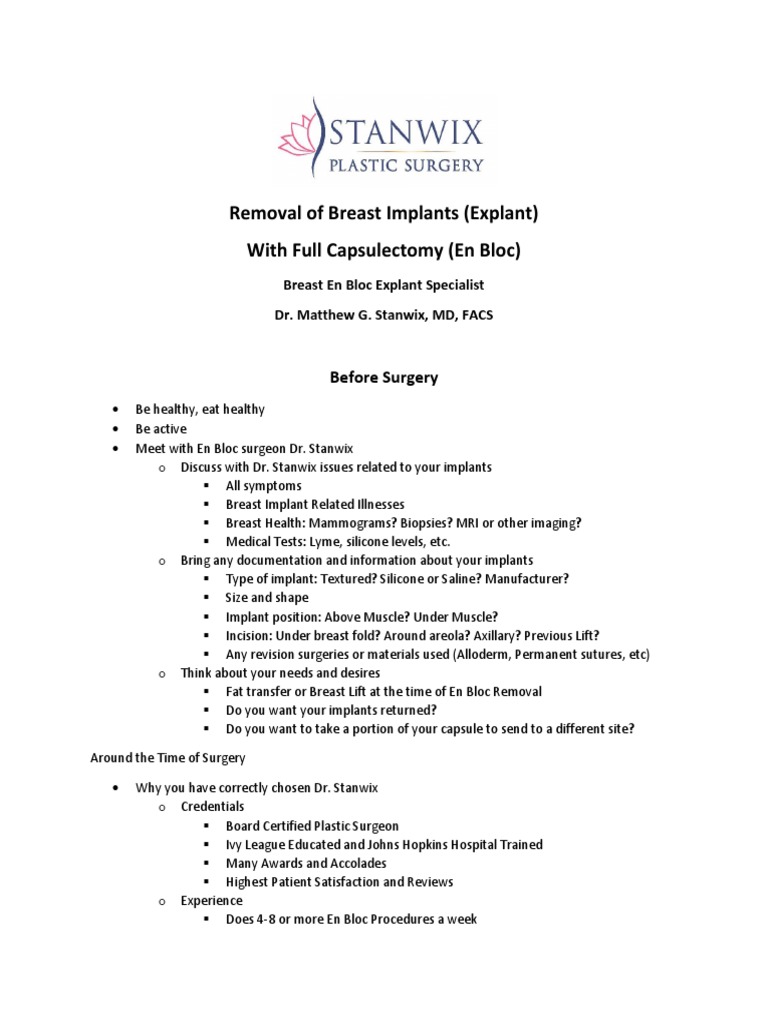 En Bloc Handout PDF Surgery Pathology