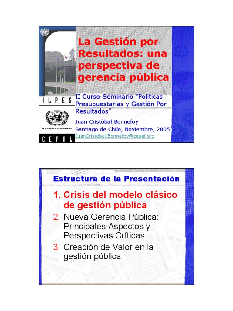 La Gestión Por Resultados - Una Perspectiva de Gerencia Pública Nov 20 ...