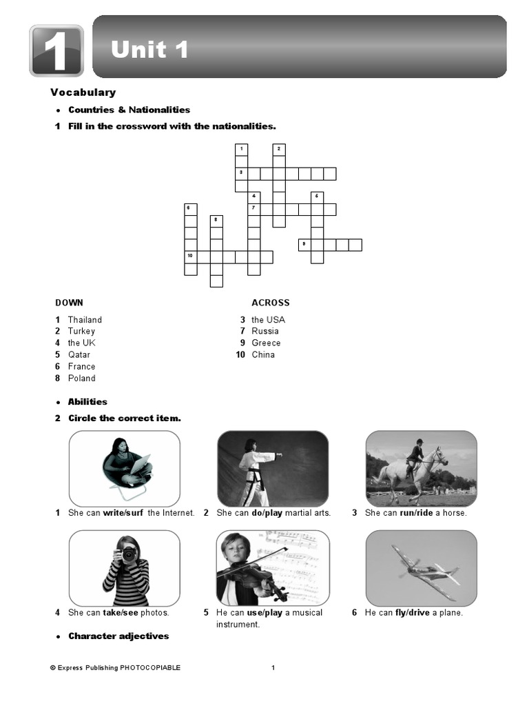 01 OnScreen 1 Unit 1 | PDF | Syntax | Linguistic Typology