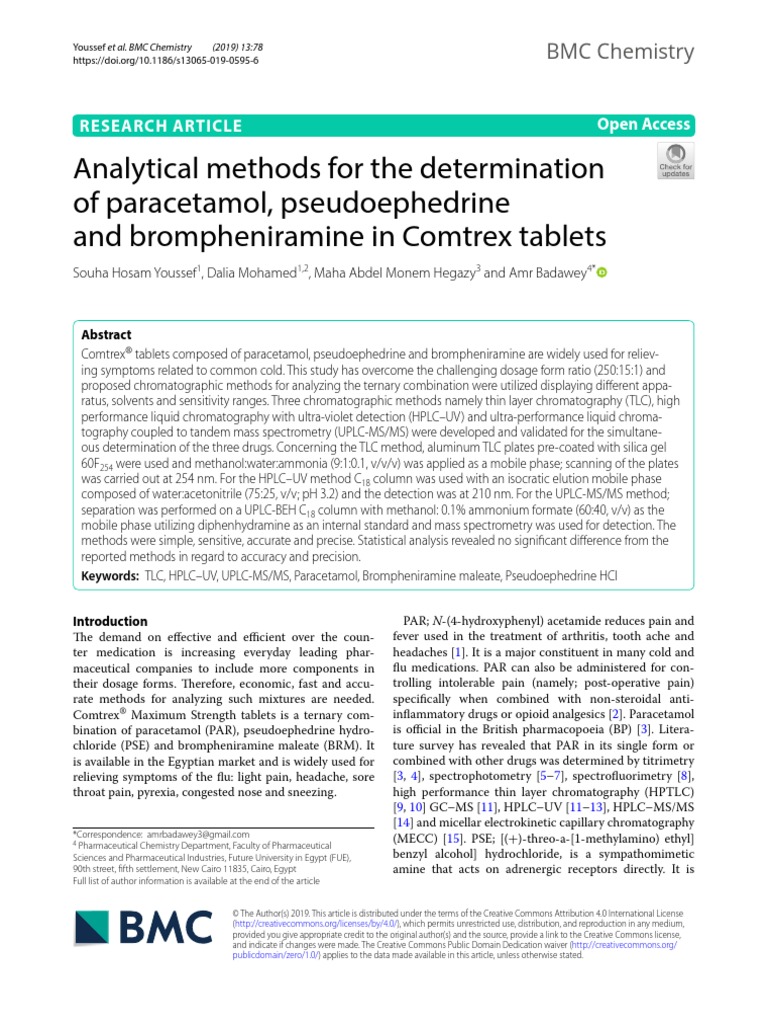 Analytical Methods For The Determination of Paracetamol PDF High
