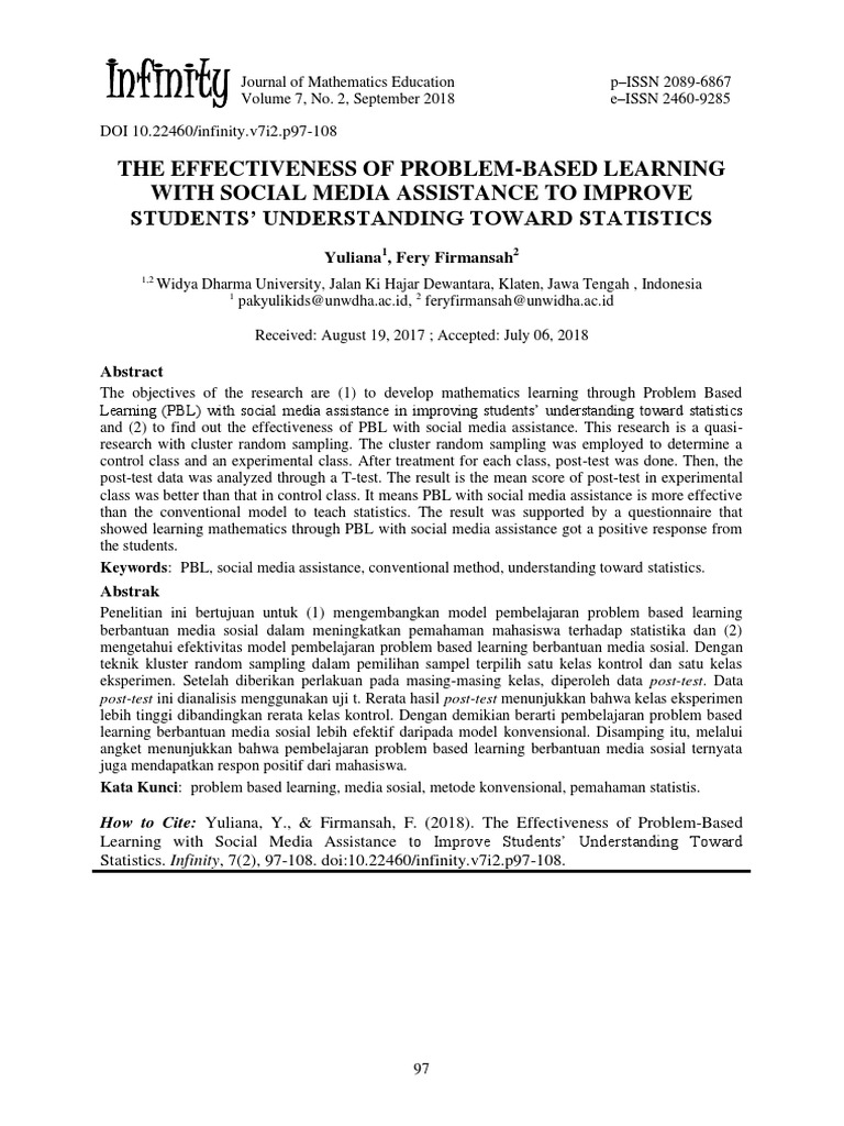 The Effectiveness of Problem-Based Learning With S | PDF | P Value ...