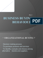 Business Buying Behaviour: Week 3