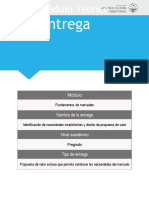 Identificación de Necesidades Insatisfechas y Diseño de Propuesta de Valor Trabajo de Mercadeo