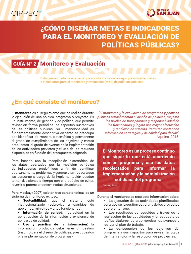 Diseño de Metas para Monitoreo Político | PDF | Monitoreo y evaluación ...