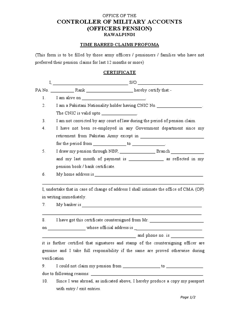Time Barred Claim Proforma PDF Government And Personhood Government