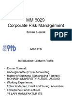 MM 6029 Corporate Risk Management: Erman Sumirat