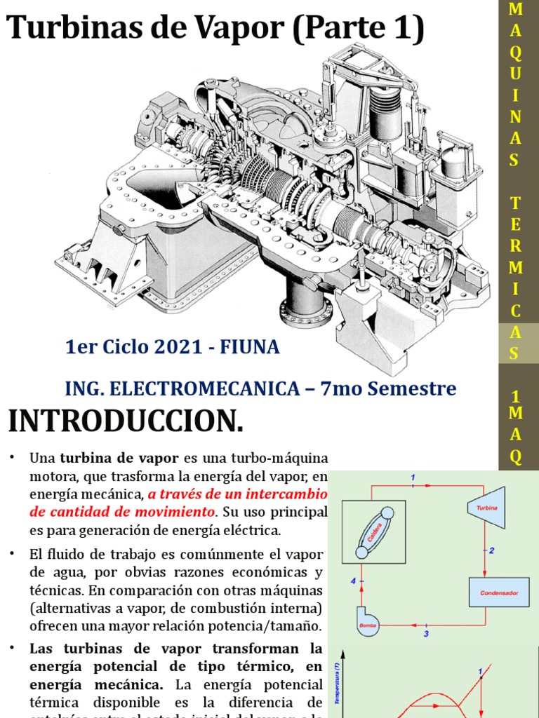 4 - TURBINAS DE VAPOR 2021 Parte 1 - V2 - Final | PDF | Turbina | Vapor