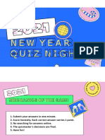 Blue Pink Sticker Pop New Year Party Trivia Quiz Night Game Presentation
