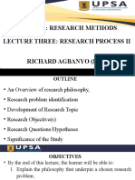 Lecture (3) Three - Research Process III