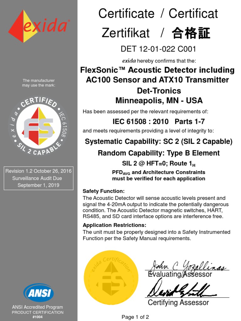 Certificate / Certificat Zertifikat | PDF | Electrical Engineering ...