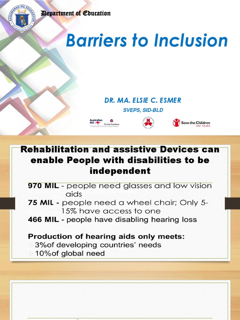 Barriers To Inclusion: Department of Education | Download Free PDF ...