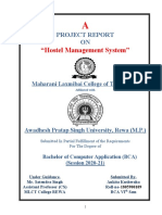 "Hostel Management System": Project Report ON