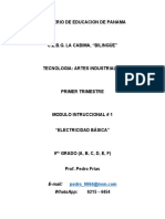 MÓDULO # 1 - 9no. ARTES INDUSTRIALES - Electricidad Básica - Prof. Pedro Frías