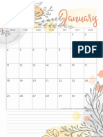 Free 2021 calendar download from CuteFreebies