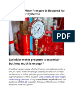 How Much Water Pressure Is Required For Fire Sprinkler Systems