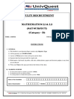 Faculty Recruitment: Time: 1 Hour Total No. of Questions: 30 Maximum Marks: 60