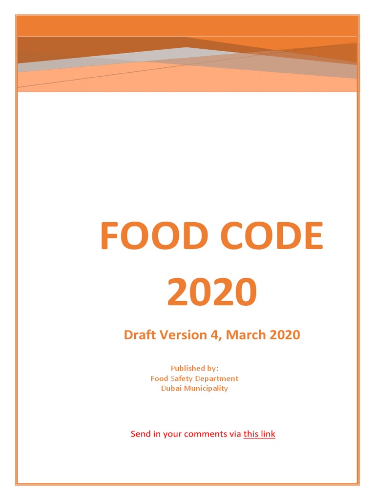 Food Code 2020 Draft Version 4, March 2020 PDF Audit Food Safety