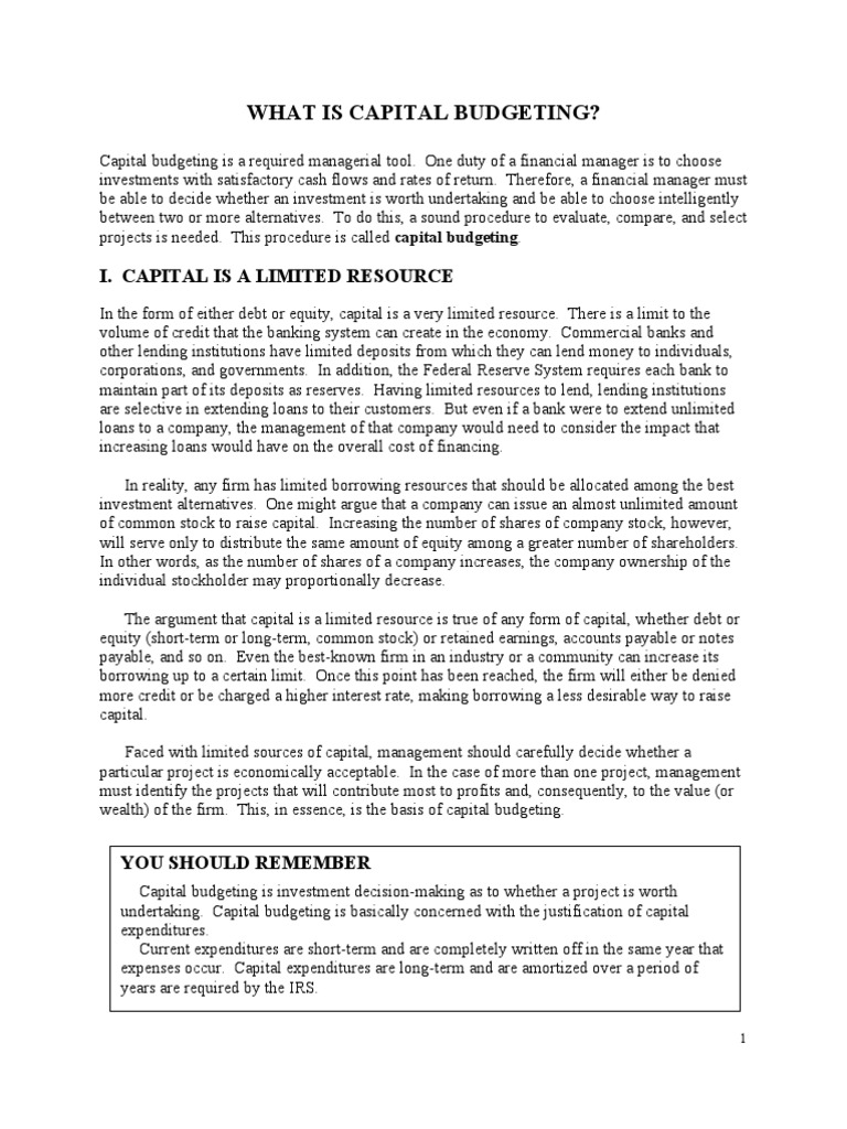 what-is-capital-budgeting-pdf-internal-rate-of-return-capital