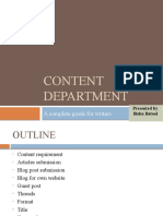 Content Department: A Complete Guide For Writers