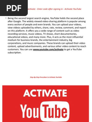 Youtube Com Activate Enter Youtube Activation Code Tv Roku You Tube