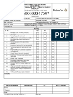 Post Pressure Test - Reinstatement Checklist: Sl. No. Yes No N/A Comments