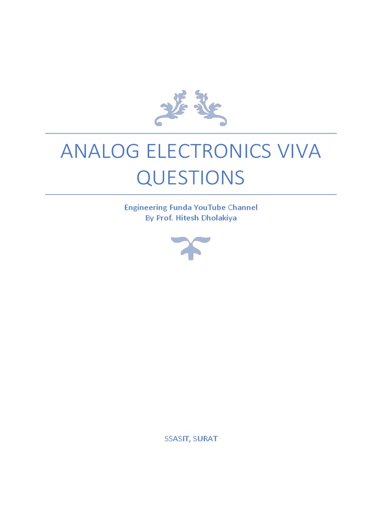 Analog Electronics Interview and Viva Questions PDF Rectifier