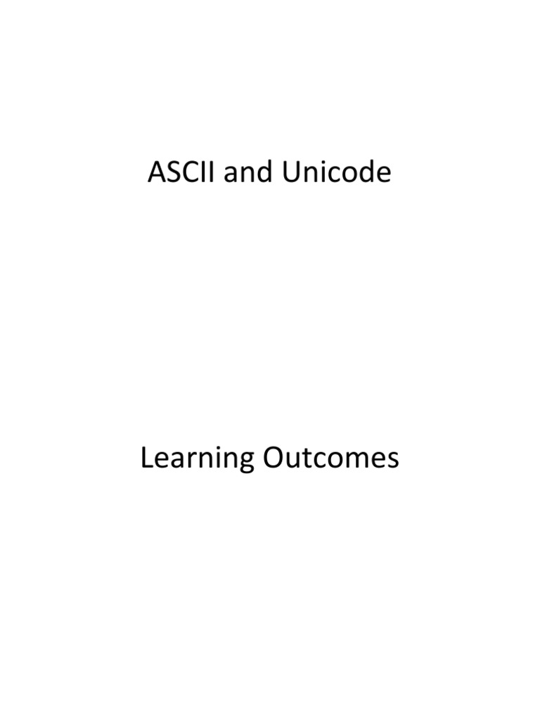 Lecture - ASCII and Unicode | PDF | Ascii | Character Encoding