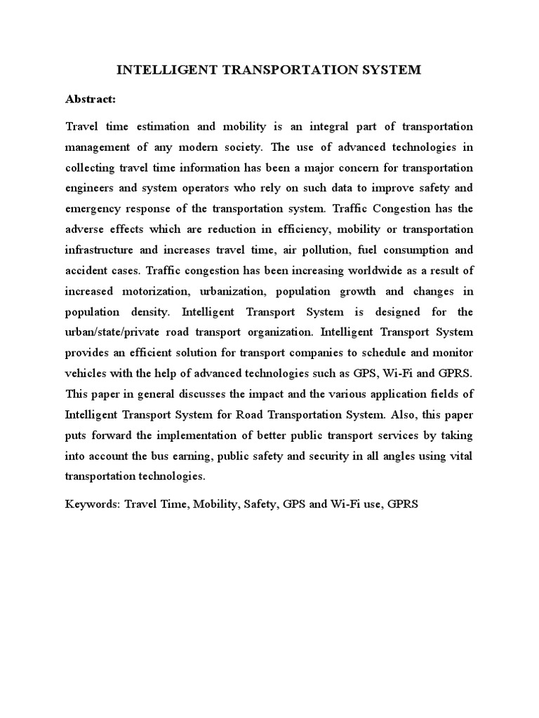 Intelligent Transportation System Overview | PDF | Business ...
