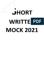 SHORT WRITTEN MOCK 2021 NK1 - Answers