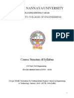 Adikaavi Nannaya University 1st Year B.Tech Civil Engineering Course Structure and Syllabus