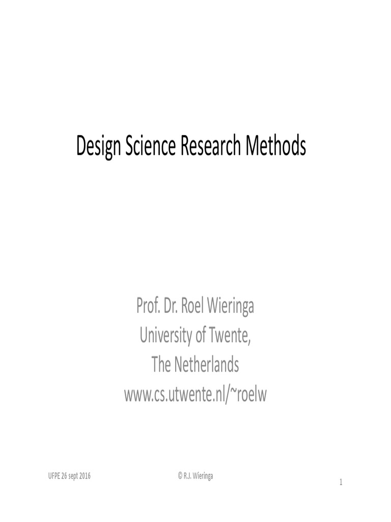 Design Science Research Methods | PDF | Design | Experiment