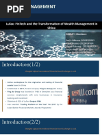 Wealth Management: Lufax: Fintech and The Transformation of Wealth Management in China