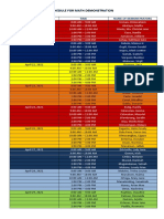 Schedule For Math Demonstration