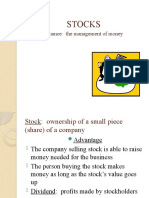 Stocks: Finance: The Management of Money