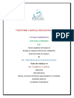"Venture Capital Financing in India": A Project Submitted To