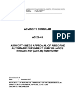 AC 21-45 Amdt.0 - Airworthiness Approval of Airborne Automatic Dependent Surveillance Broadcast (ADS-B) Equipment