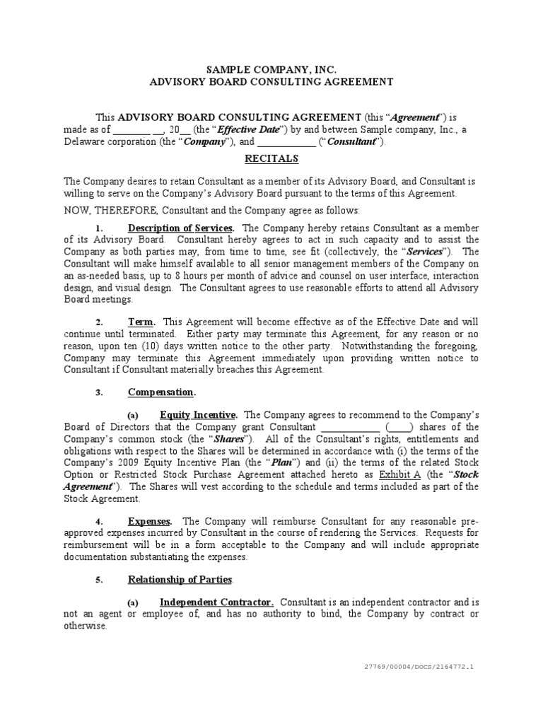 Board Member Agreement Template Board Member Agreement Template