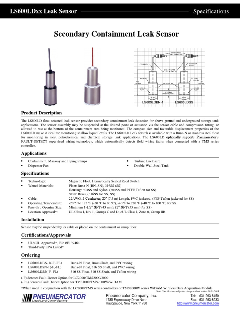 LS600LD Leak Sensor Specifications | PDF | Building Materials ...