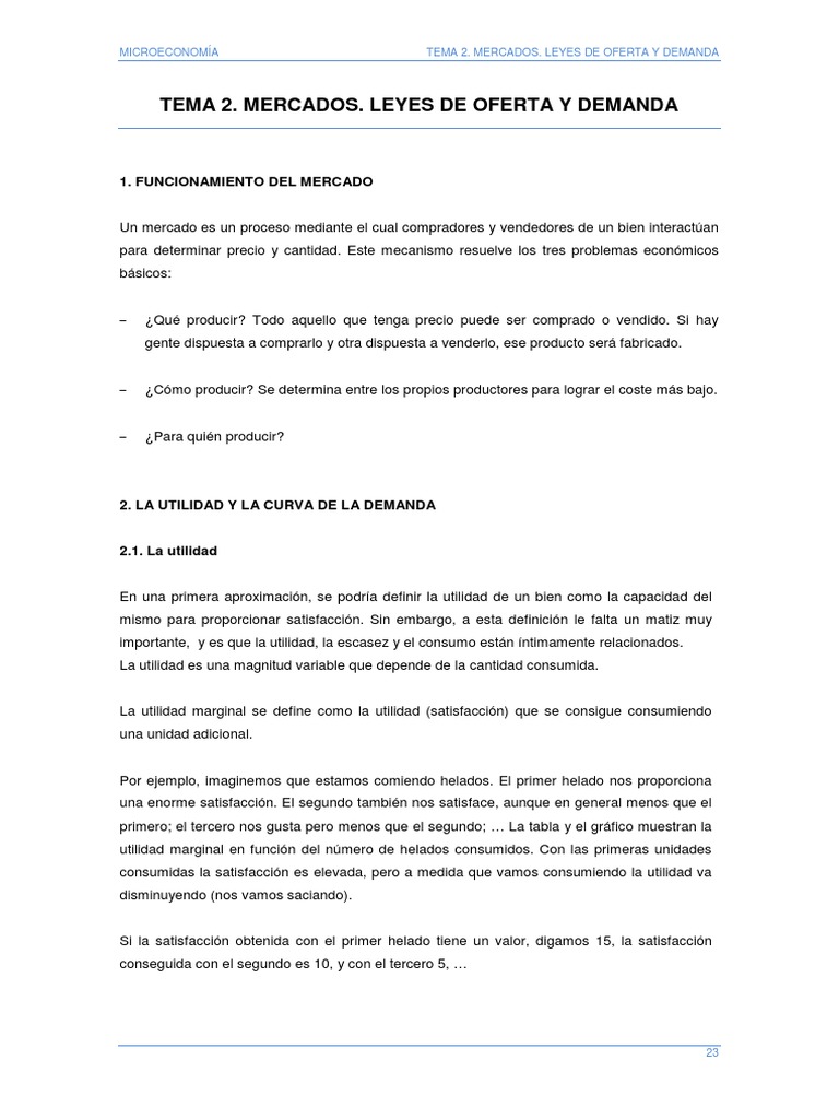 Leyes de Oferta y Demanda en Economía | PDF | Oferta y demanda ...