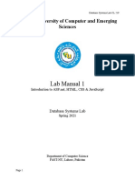 Lab Manual 1: National University of Computer and Emerging Sciences
