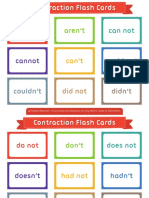 Contraction Flash Cards 2x3