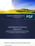 Operationalizing the Strategy: Developing Functional Strategies