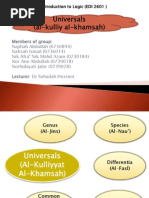 Logic Universals (Al-Kulli Al-Khams)