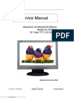 Service Manual: Viewsonic Va1903Wb/Va1903Wm Model No Vs11618 19" Color TFT LCD Display