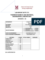 Thermodynamics and Material Engineering Laboratory: Lab Report SKTP 2731