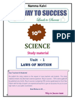 10th Science Study Material on Laws of Motion