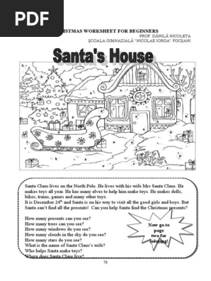Worksheet Santa's house