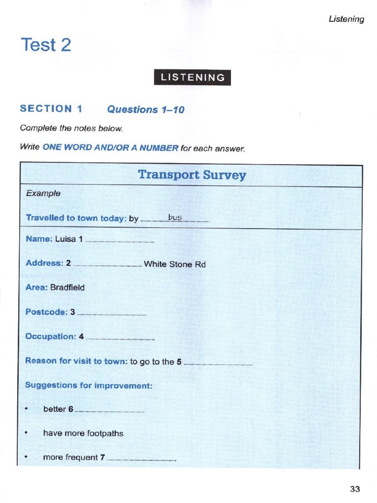 IELTS Listening Test 2 Section 1 | PDF